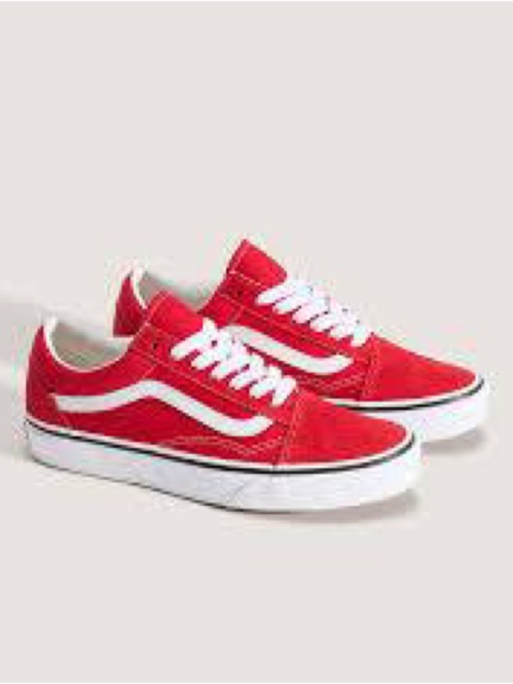 Vans Kids Low-Top Red Canvas Sneakers with White Stripe